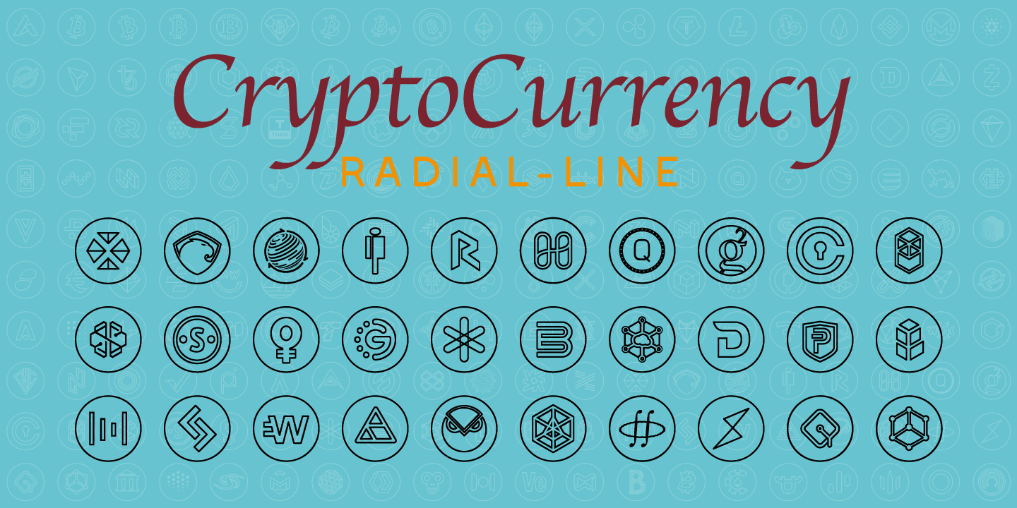 Cryptocurrency Box Line Font preview